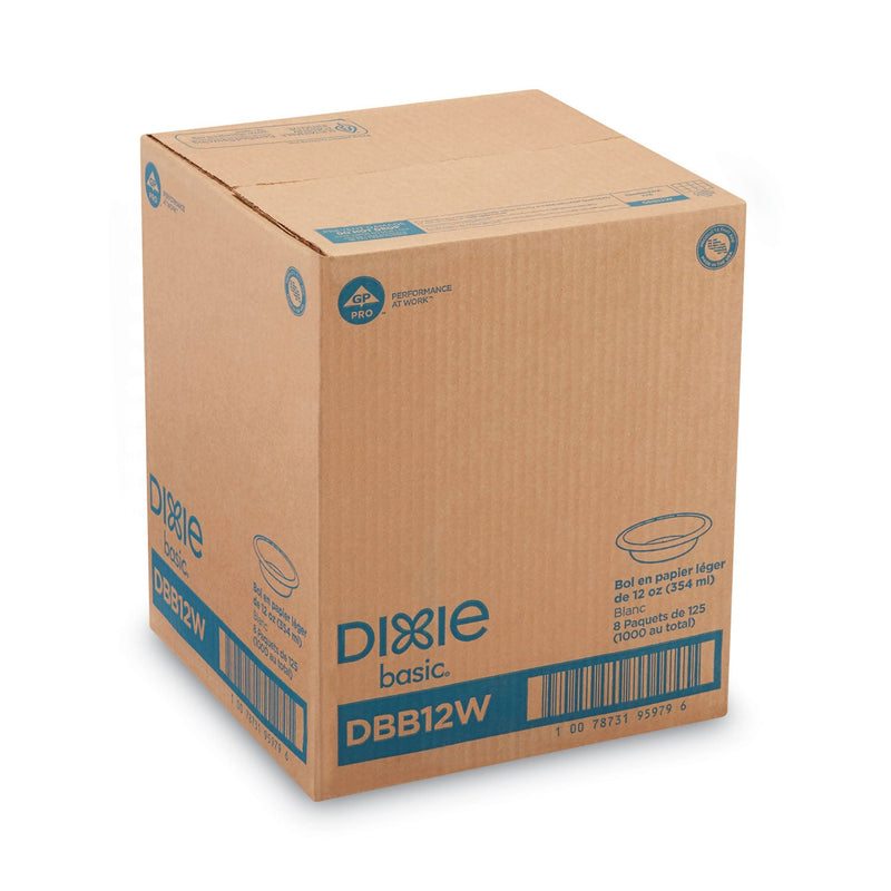 Dixie Paper Dinnerware, Bowls, 12 oz, White, 1,000/Carton