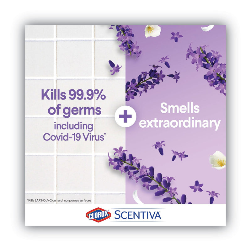 Clorox Scentiva Multi Surface Cleaner, Tuscan Lavender and Jasmine, 32 oz, 6/Carton