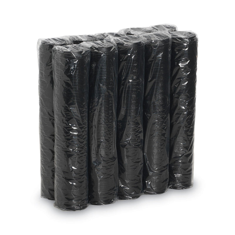 Dixie Drink-Thru Lids, Fits 10 oz to 20 oz Cups, Plastic, Black, 1,000/Carton