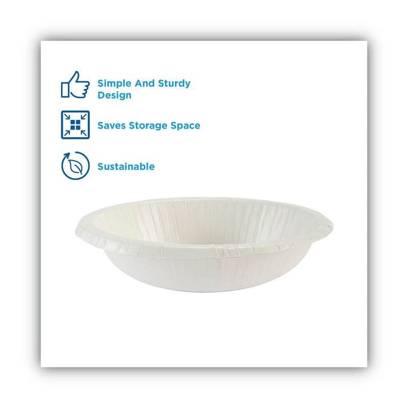 Dixie Paper Dinnerware, Bowls, White, 12 oz, 125/Pack