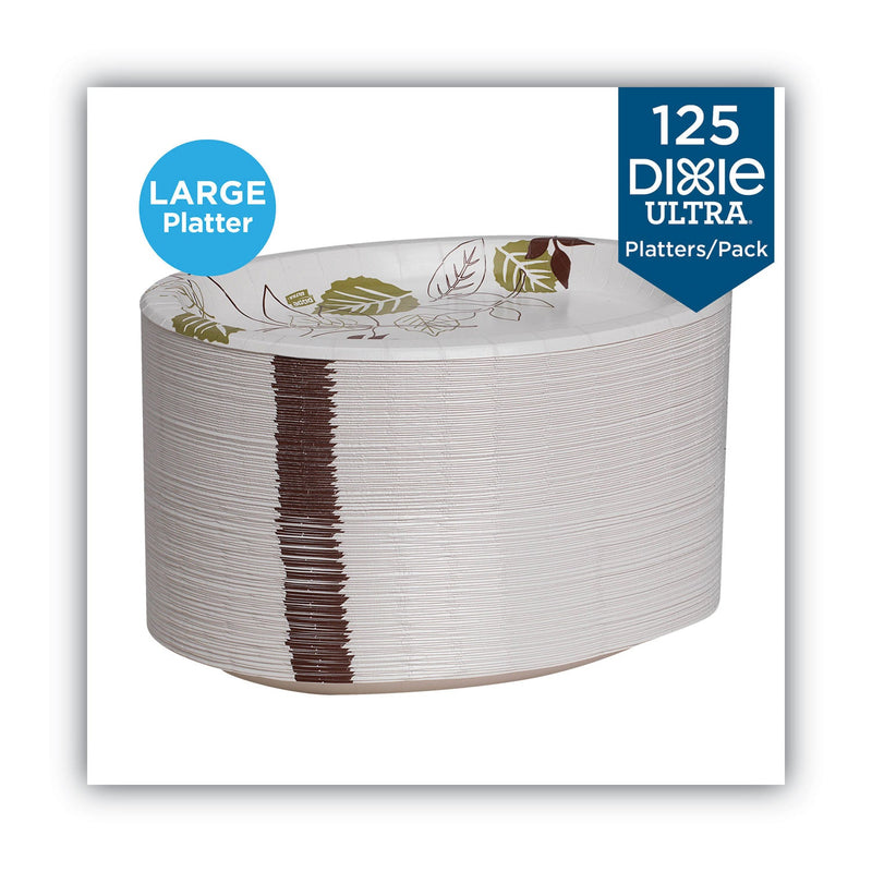 Dixie Pathways Heavyweight Oval Platters, 8.5 x 11, Green/Burgundy, 125/Pack