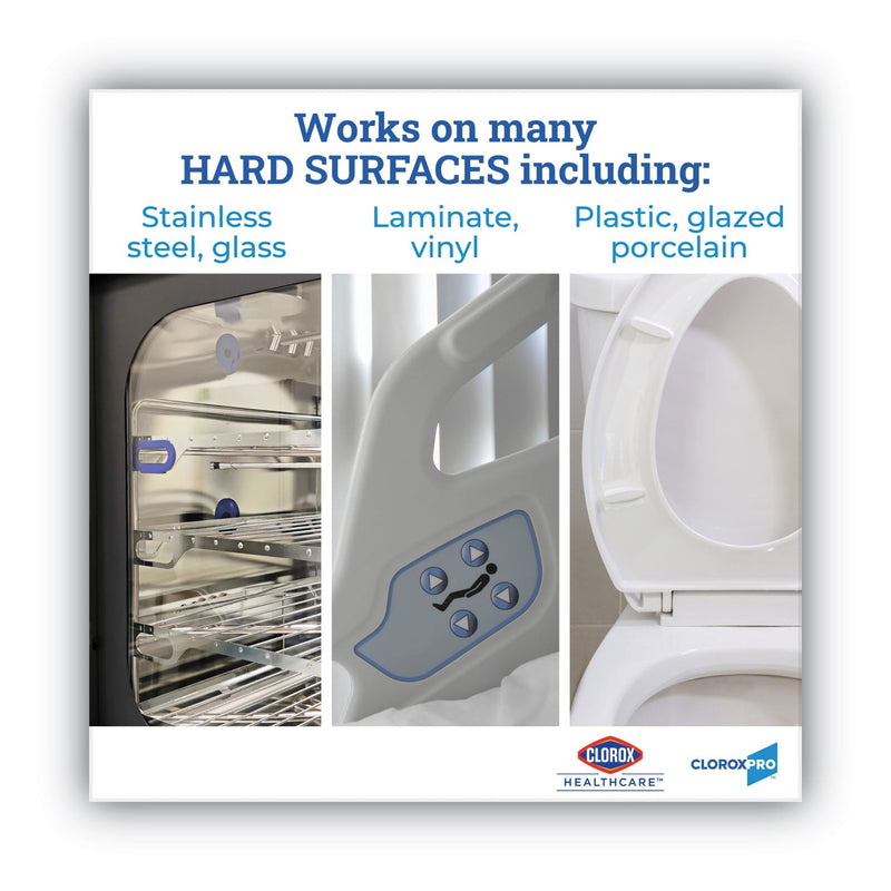 Clorox VersaSure Cleaner Disinfectant Wipes, 1-Ply, 12 x 12, White, 110/Bucket, 2/Carton