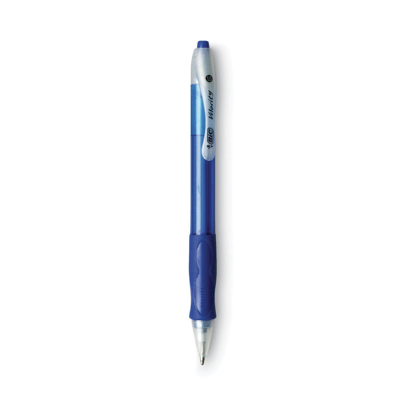 BIC Velocity Easy Glide Ballpoint Pen Value Pack, Retractable, Medium 1 mm, Blue Ink, Blue Barrel, 36/Pack