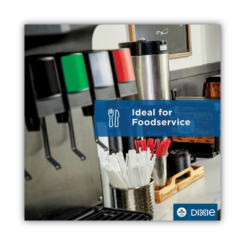 Dixie Wrapped Flex Straws, 7.75", Polypropylene, White, 10,000/Carton