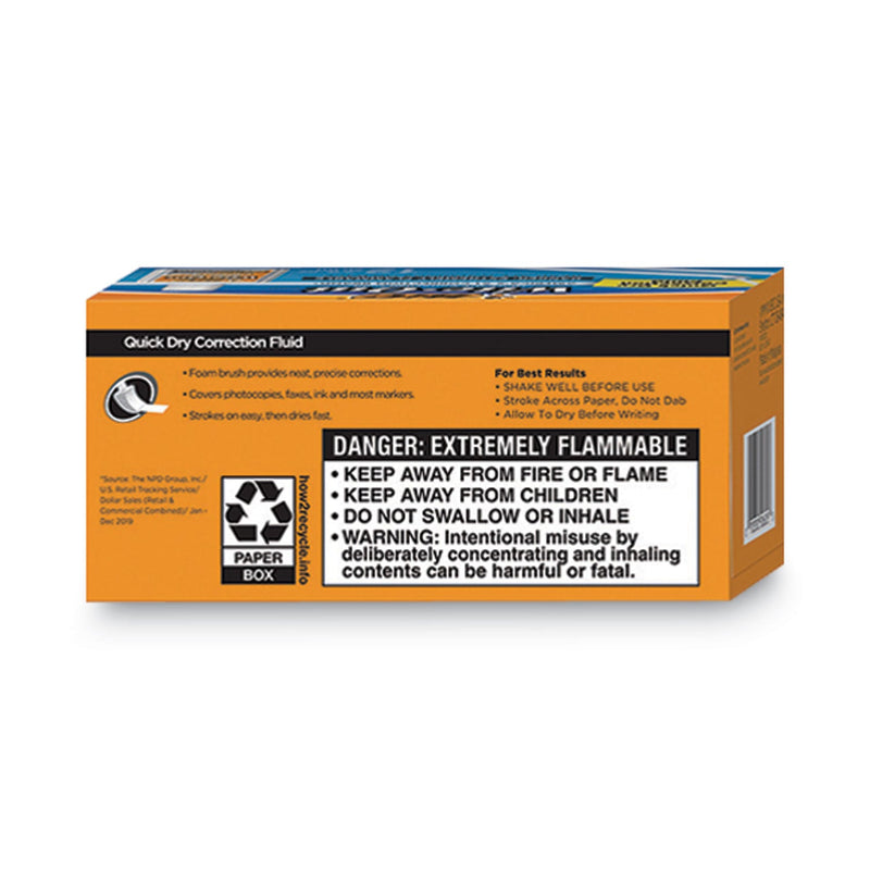 BIC Wite-Out Quick Dry Correction Fluid, 20 mL Bottle, White, Dozen