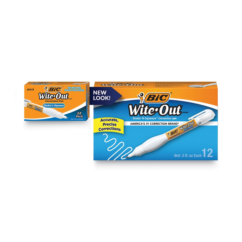 BIC Wite-Out Shake 'n Squeeze Correction Pen, 8 mL, White