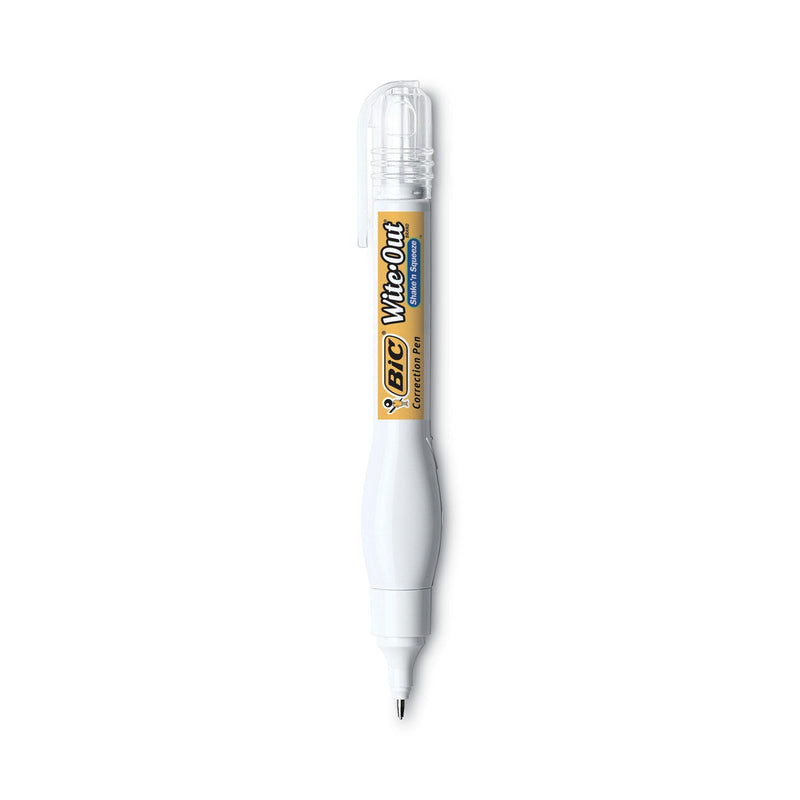 BIC Wite-Out Shake 'n Squeeze Correction Pen, 8 mL, White, 4/Pack