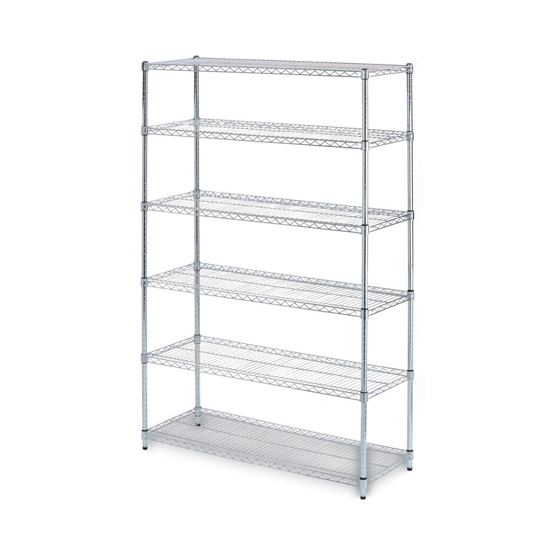 Alera NSF Certified 6-Shelf Wire Shelving Kit, 48w x 18d x 72h, Silver