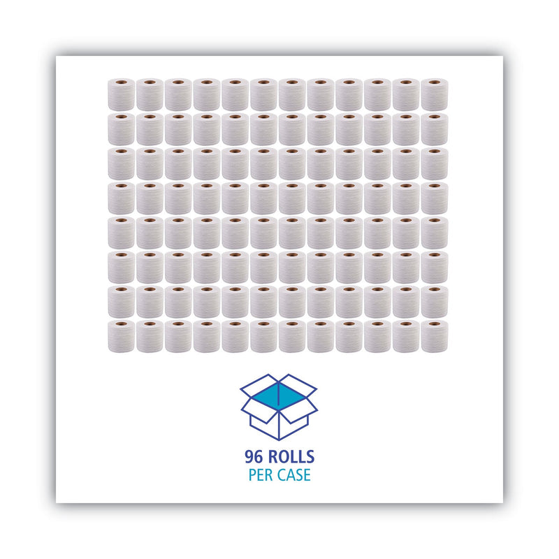 Boardwalk 2-Ply Toilet Tissue, Standard, Septic Safe, White, 4 x 3, 500 Sheets/Roll, 96 Rolls/Carton