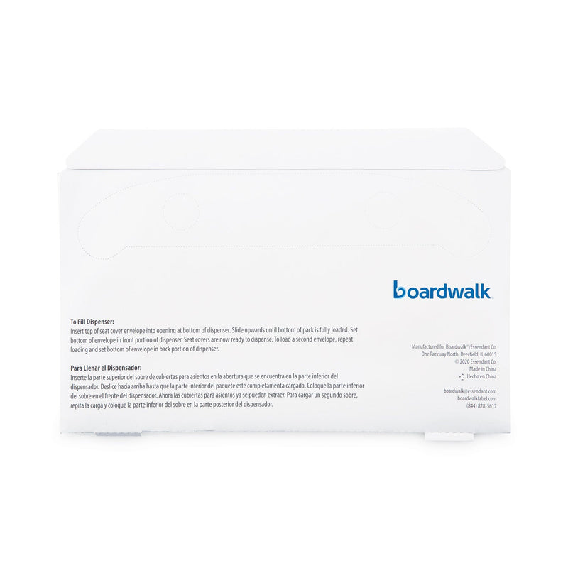 Boardwalk Premium Half-Fold Toilet Seat Covers, 15 x 10, White, 250 Covers/Sleeve, 10 Sleeves/Carton