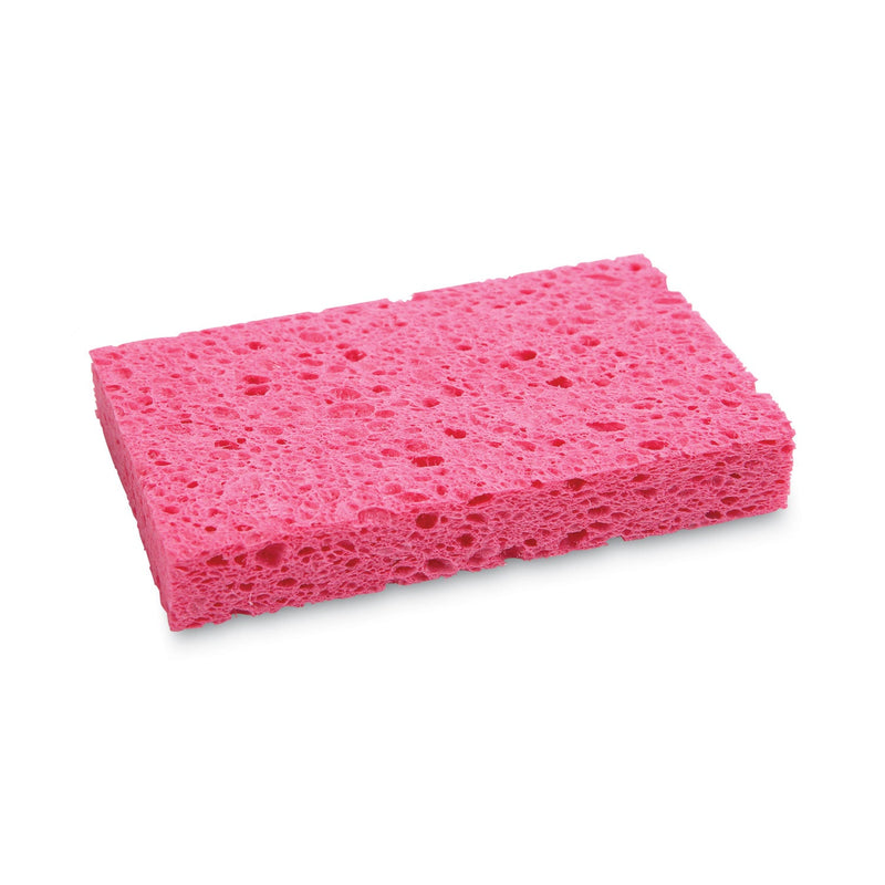 Boardwalk Small Cellulose Sponge, 3.6 x 6.5, 0.9" Thick, Pink, 2/Pack, 24 Packs/Carton