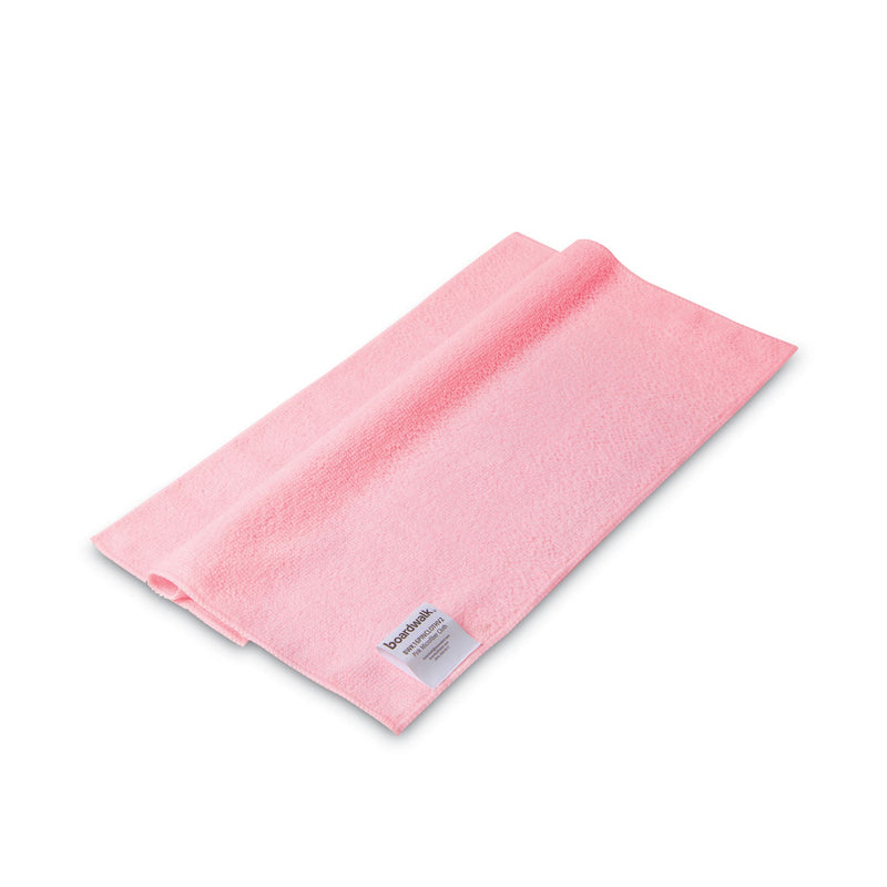 Boardwalk Microfiber Cleaning Cloths, 16 x 16, Pink, 24/Pack
