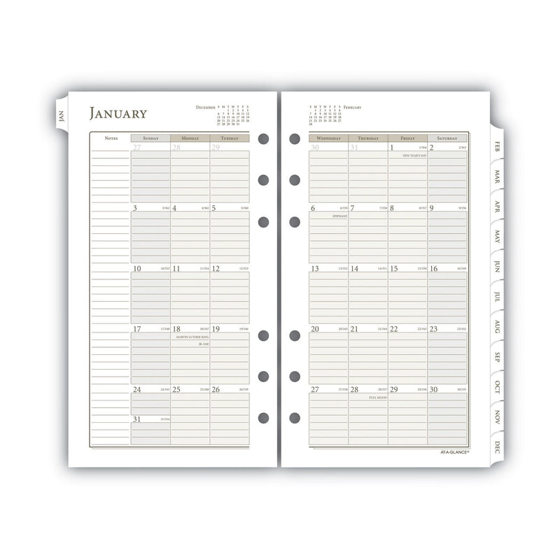 AT-A-GLANCE 1-Page-Per-Day Planner Refills, 6.75 x 3.75, White Sheets, 12-Month (Jan to Dec): 2023