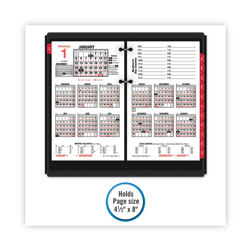 AT-A-GLANCE Desk Calendar Base for Loose-Leaf Refill, 4.5 x 8, Black