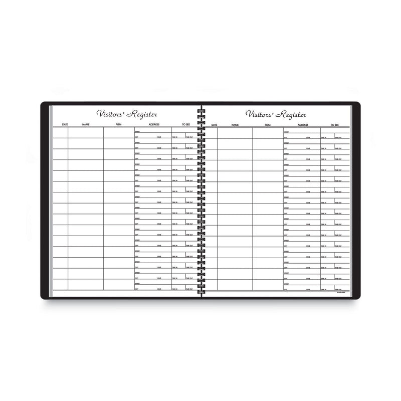 AT-A-GLANCE Visitor Register Book, Black Cover, 10.88 x 8.38 Sheets, 60 Sheets/Book