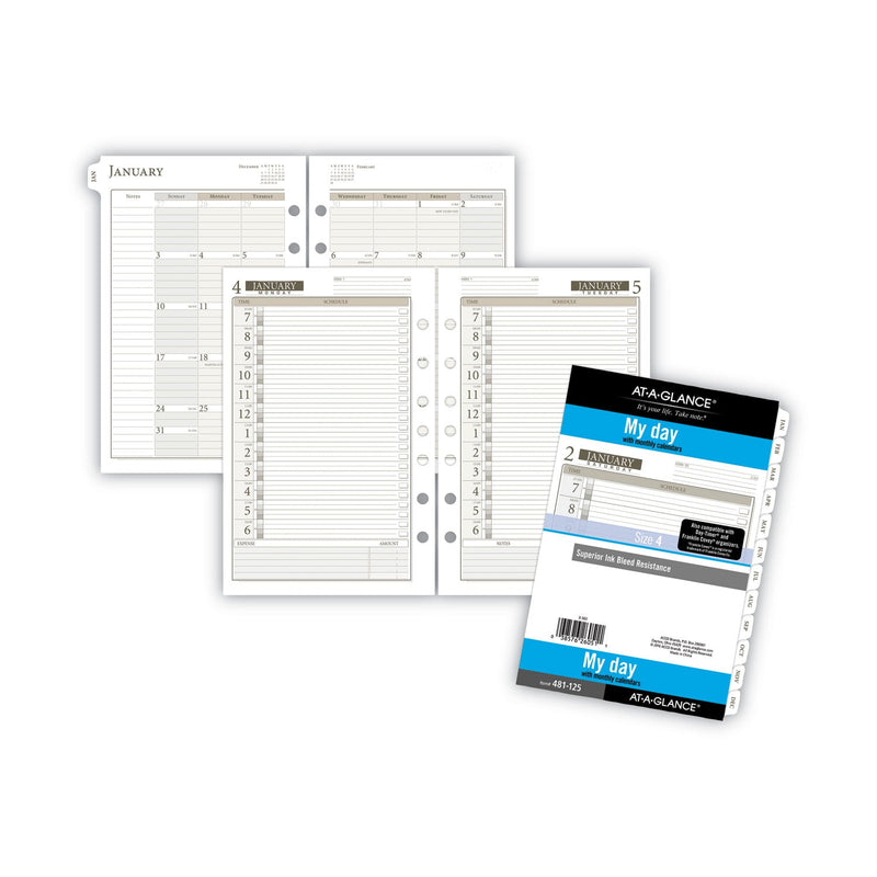 AT-A-GLANCE 1-Page-Per-Day Planner Refills, 8.5 x 5.5, White Sheets, 12-Month (Jan to Dec): 2023