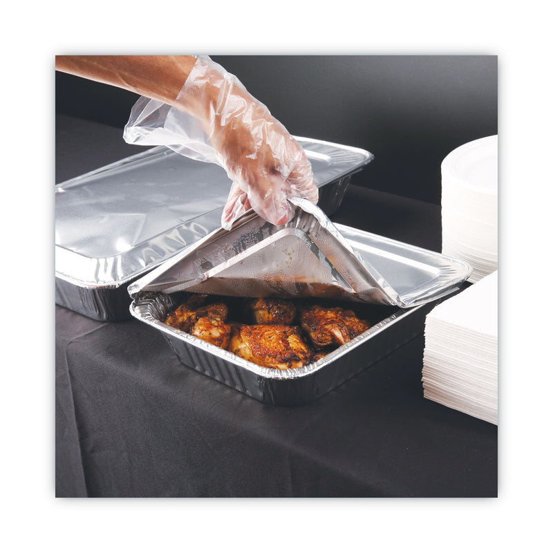 Boardwalk Aluminum Steam Table Pan Lids, Fits Half-Size Pan, Deep, 10.5 x 12.81 x 0.63, 100/Carton