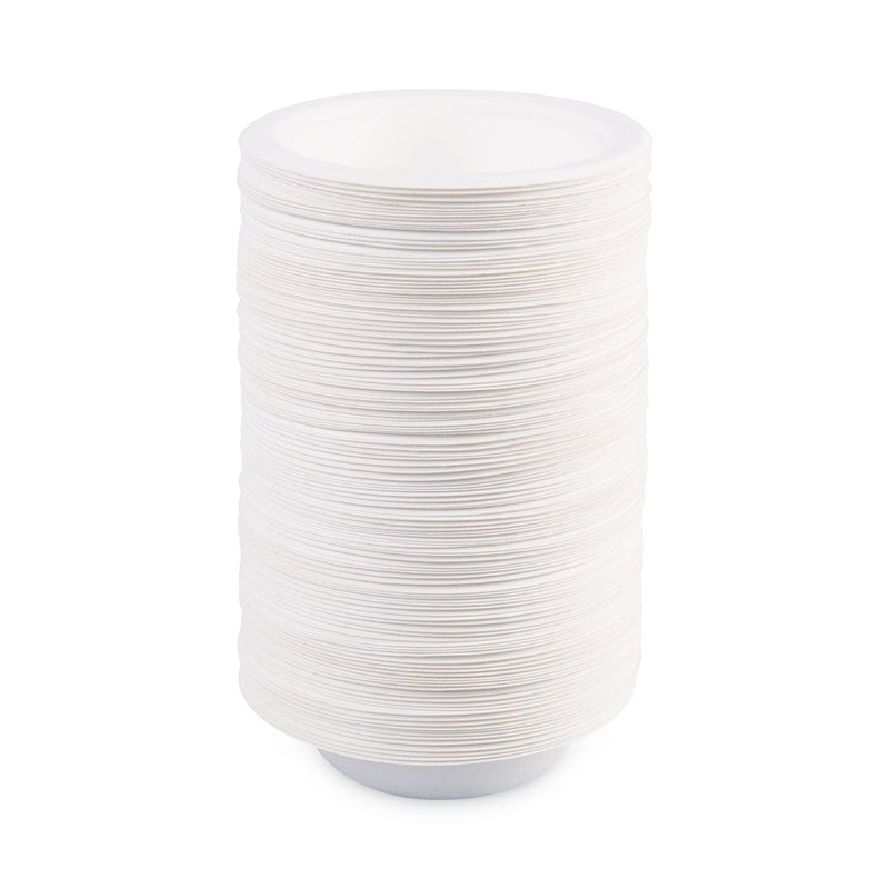 Boardwalk Bagasse Dinnerware, Bowl, 12 oz, White, 1,000/Carton