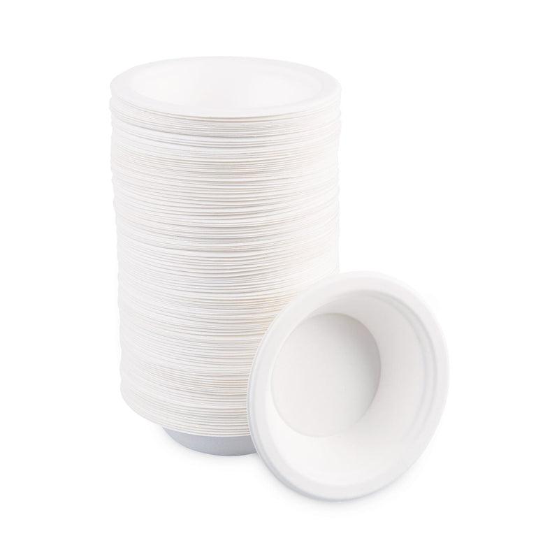 Boardwalk Bagasse Dinnerware, Bowl, 12 oz, White, 1,000/Carton