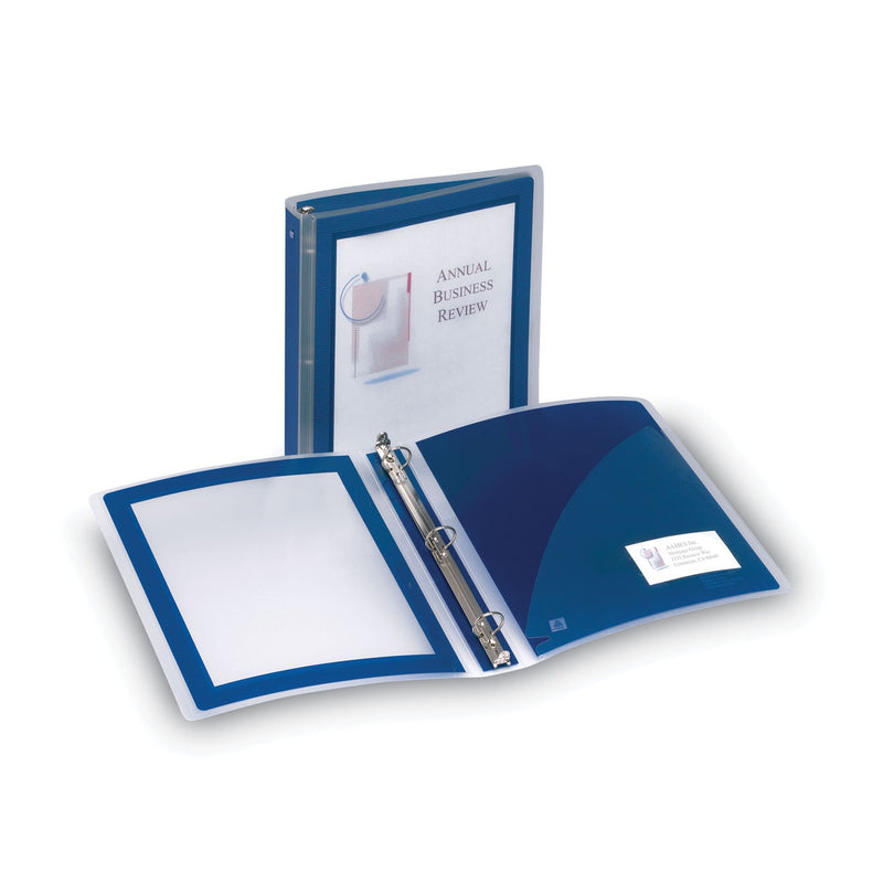 Avery Flexi-View Binder with Round Rings, 3 Rings, 1.5" Capacity, 11 x 8.5, Navy Blue