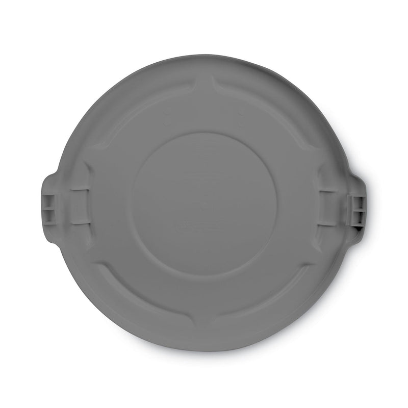 Rubbermaid Round Flat Top Lid, for 55 gal Round BRUTE Containers, 26.75" Diameter, Gray