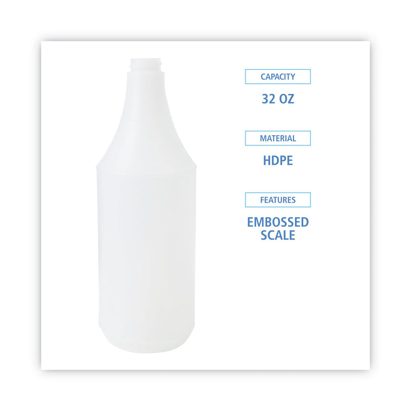 Boardwalk Embossed Spray Bottle, 32 oz, Clear, 24/Carton