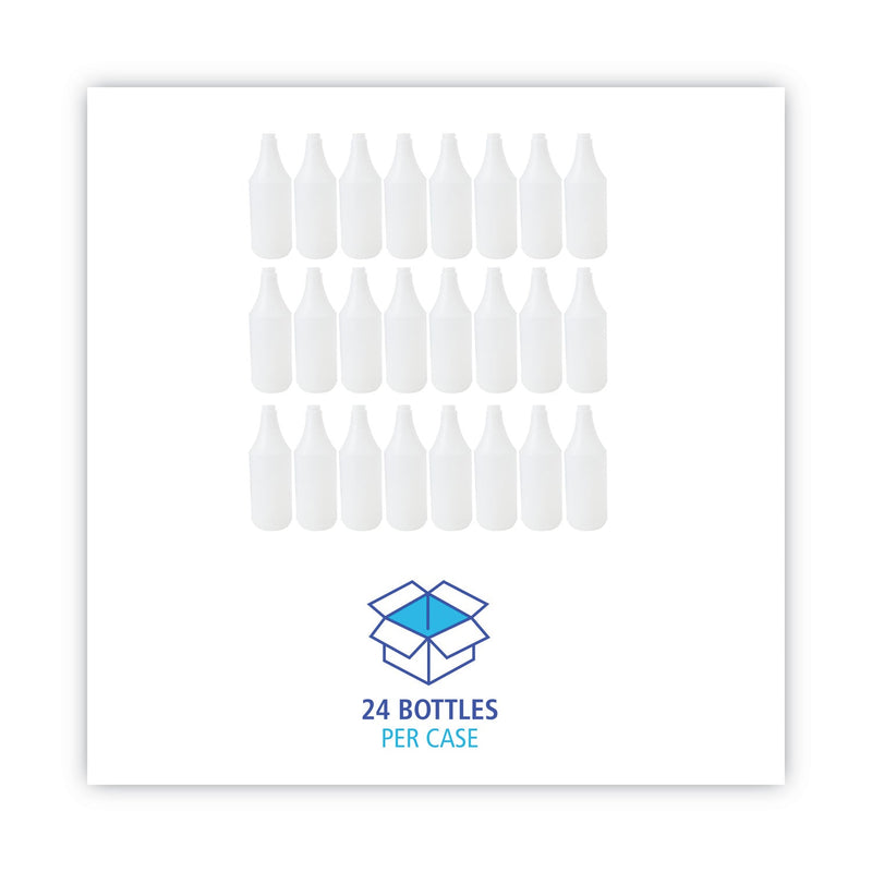 Boardwalk Embossed Spray Bottle, 32 oz, Clear, 24/Carton