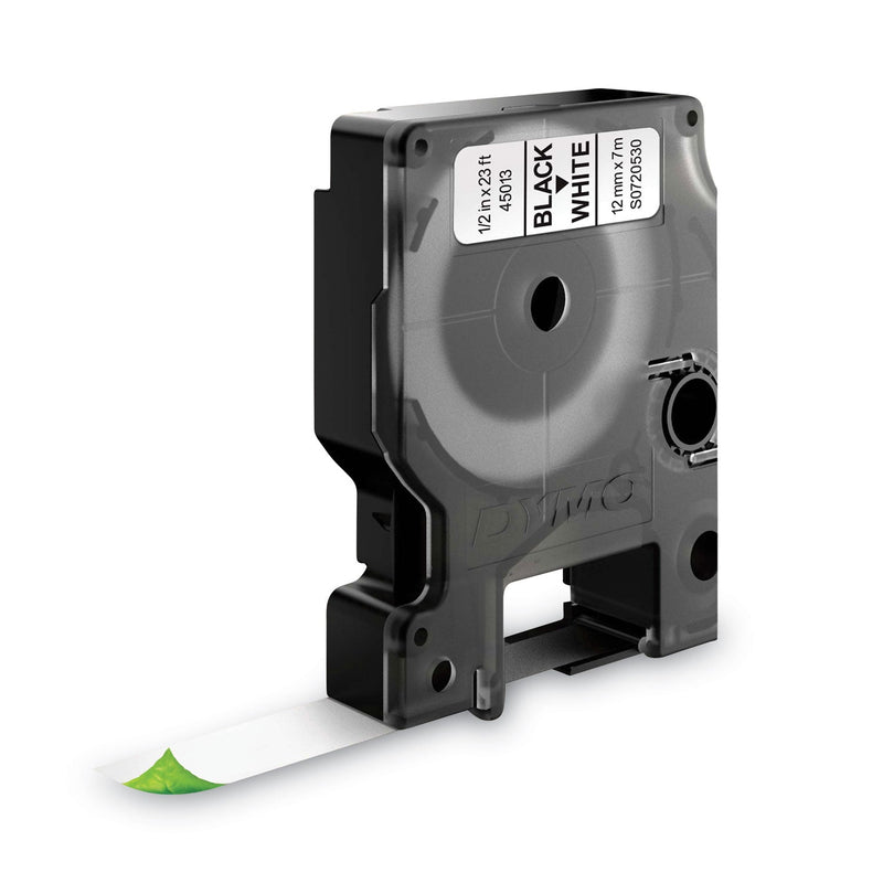 DYMO Rhino Permanent Poly Industrial Label Tape, 0.5" x 18 ft, White/Black Print
