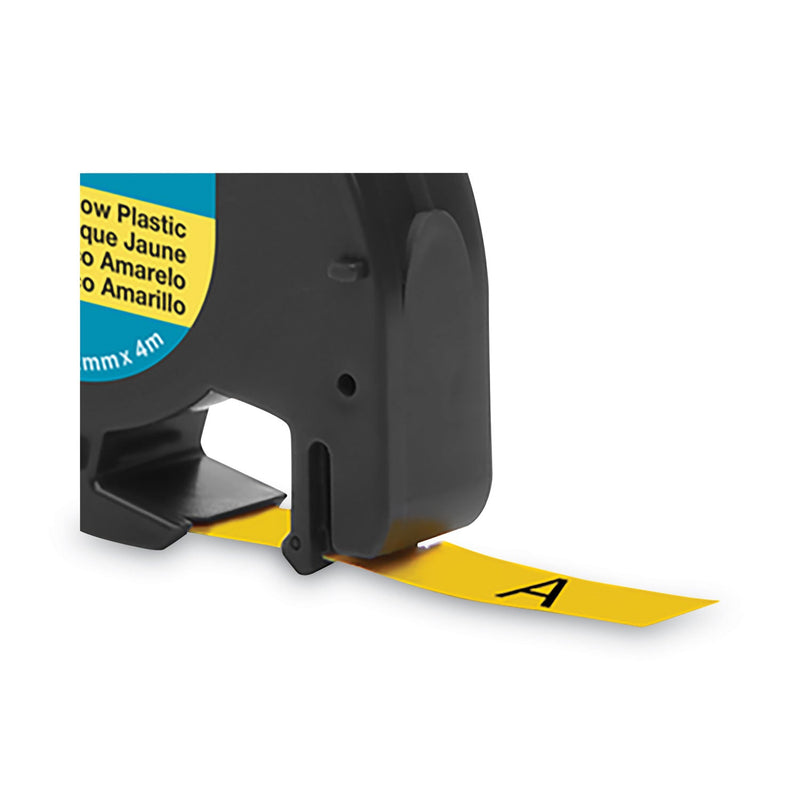 DYMO LetraTag Plastic Label Tape Cassette, 0.5" x 13 ft, Yellow