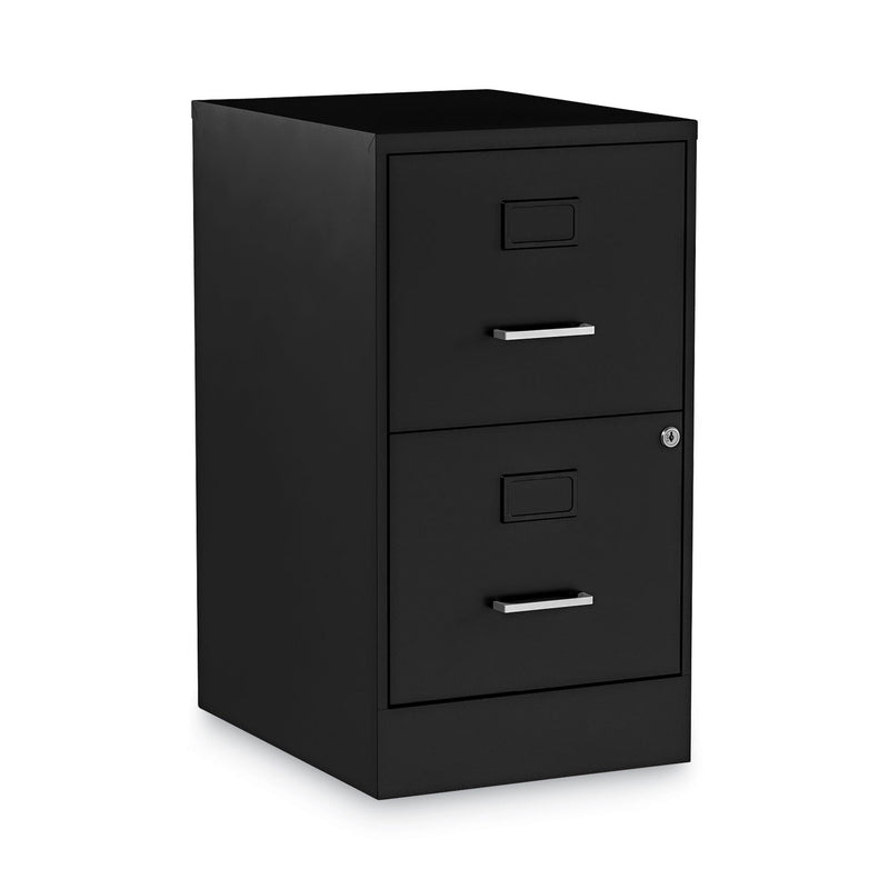 Alera Soho Vertical File Cabinet, 2 Drawers: File/File, Letter, Black, 14" x 18" x 24.1"