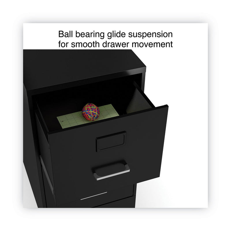 Alera Soho Vertical File Cabinet, 2 Drawers: File/File, Letter, Black, 14" x 18" x 24.1"