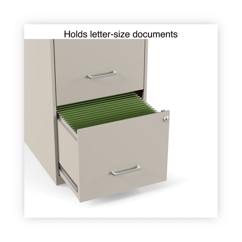 Alera Soho Vertical File Cabinet, 2 Drawers: File/File, Letter, Putty, 14" x 18" x 24.1"