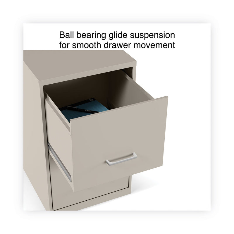 Alera Soho Vertical File Cabinet, 2 Drawers: File/File, Letter, Putty, 14" x 18" x 24.1"