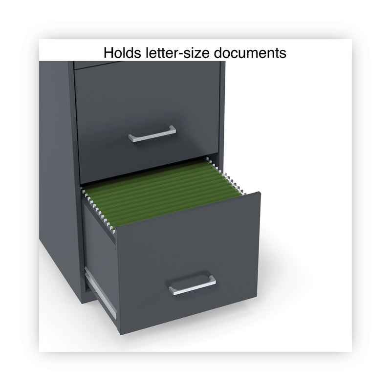 Alera Soho Vertical File Cabinet, 3 Drawers: Pencil/File/File, Letter, Charcoal, 14" x 18" x 26.9"