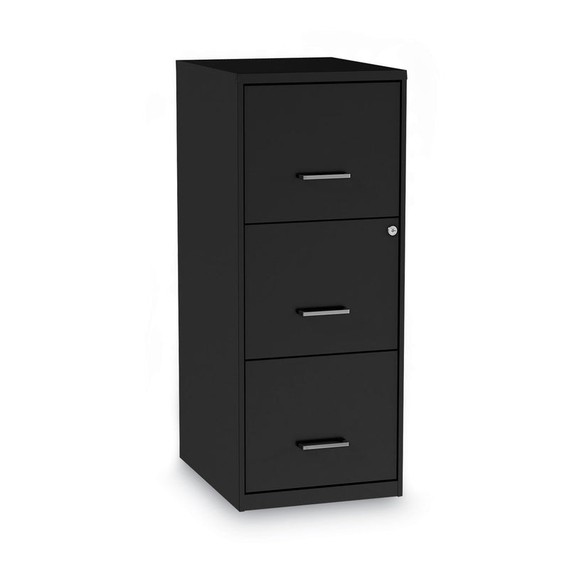 Alera Soho Vertical File Cabinet, 3 Drawers: File/File/File, Letter, Black, 14" x 18" x 34.9"
