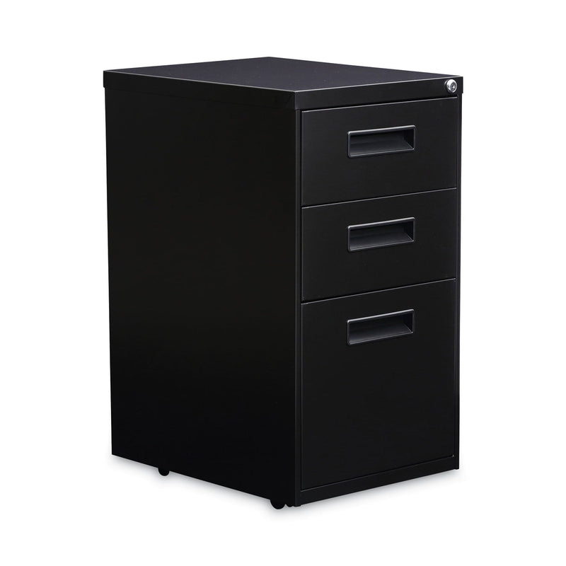 Alera File Pedestal, Left or Right, 3-Drawers: Box/Box/File, Legal/Letter, Black, 14.96" x 19.29" x 27.75"