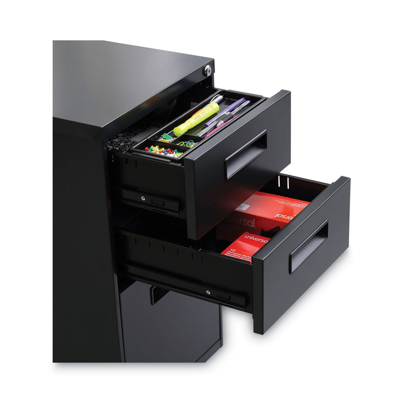 Alera File Pedestal, Left or Right, 3-Drawers: Box/Box/File, Legal/Letter, Charcoal, 14.96" x 19.29" x 27.75"