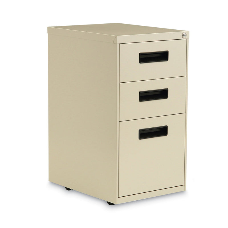 Alera File Pedestal, Left or Right, 3-Drawers: Box/Box/File, Legal/Letter, Putty, 14.96" x 19.29" x 27.75"
