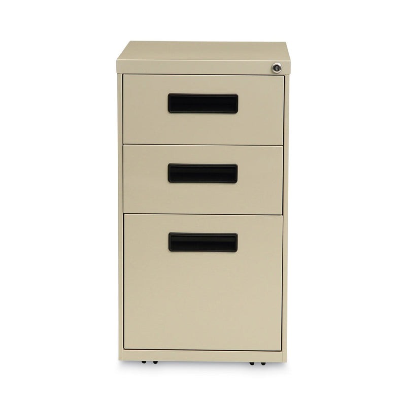 Alera File Pedestal, Left or Right, 3-Drawers: Box/Box/File, Legal/Letter, Putty, 14.96" x 19.29" x 27.75"