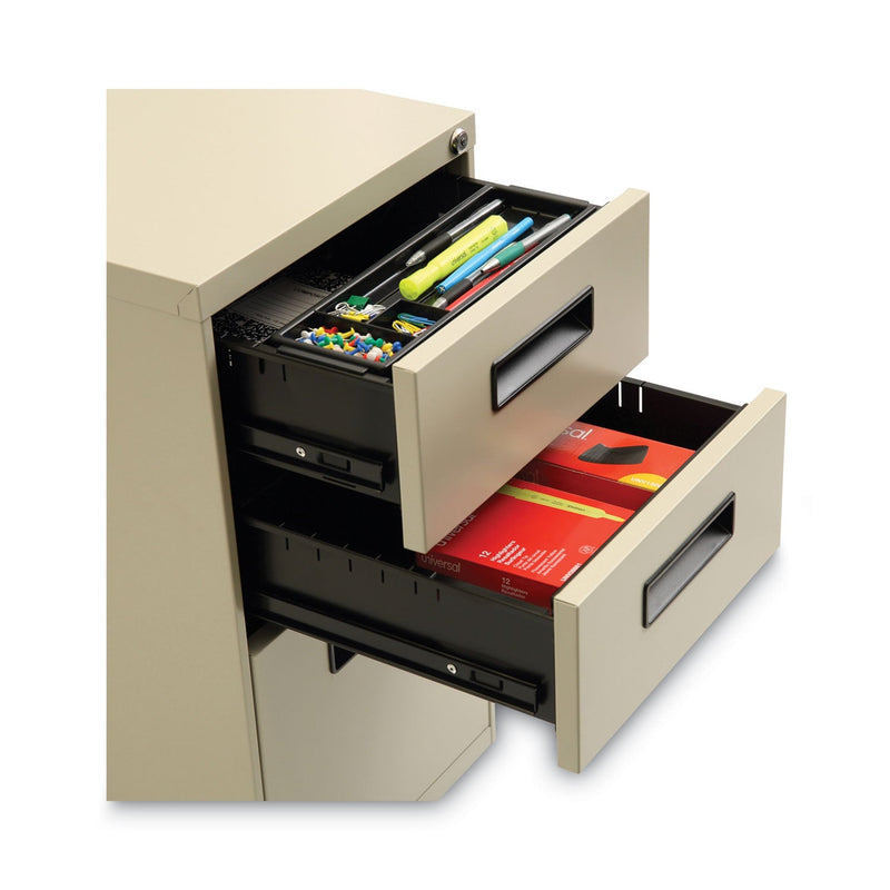 Alera File Pedestal, Left or Right, 3-Drawers: Box/Box/File, Legal/Letter, Putty, 14.96" x 19.29" x 27.75"