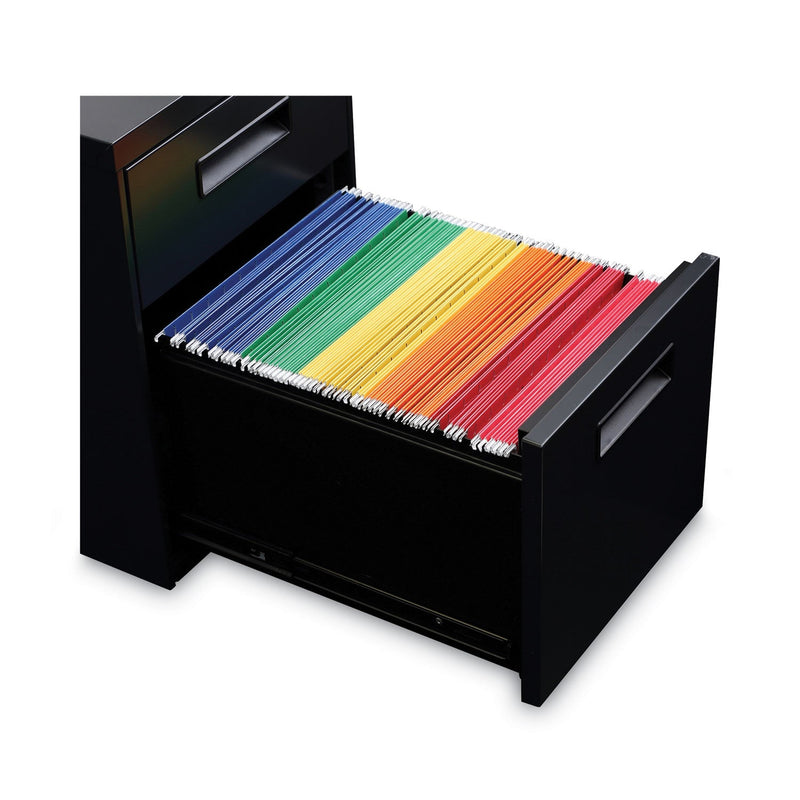 Alera File Pedestal, Left or Right, 2-Drawers: Box/File, Legal/Letter, Black, 14.96" x 19.29" x 21.65"
