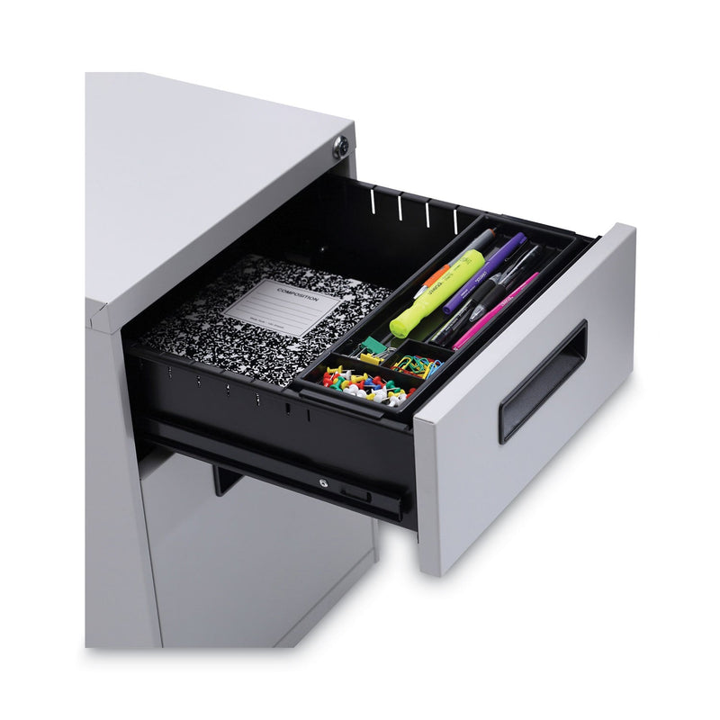 Alera File Pedestal, Left or Right, 2-Drawers: Box/File, Legal/Letter, Light Gray, 14.96" x 19.29" x 21.65"