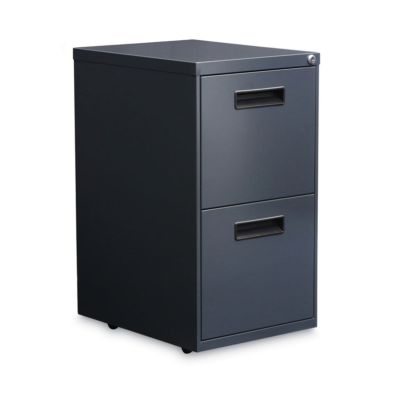 Alera File Pedestal, Left or Right, 2 Legal/Letter-Size File Drawers, Charcoal, 14.96" x 19.29" x 27.75"