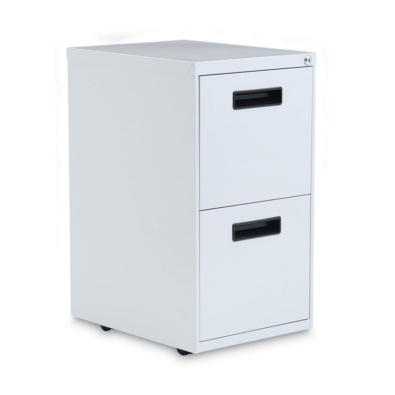 Alera File Pedestal, Left or Right, 2 Legal/Letter-Size File Drawers, Light Gray, 14.96" x 19.29" x 27.75"