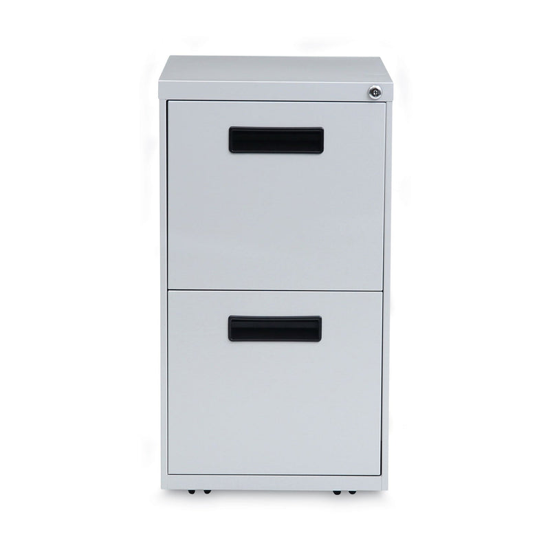 Alera File Pedestal, Left or Right, 2 Legal/Letter-Size File Drawers, Light Gray, 14.96" x 19.29" x 27.75"