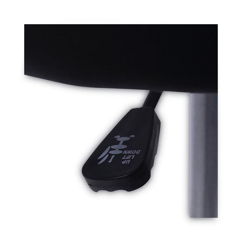 Alera Height Adjustable Lab Stool, Backless, Supports Up to 275 lb, 19.69" to 24.80" Seat Height, Black Seat, Chrome Base