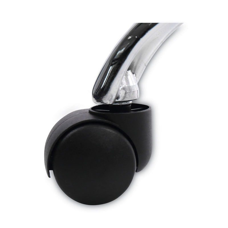 Alera Height Adjustable Lab Stool, Backless, Supports Up to 275 lb, 19.69" to 24.80" Seat Height, Black Seat, Chrome Base