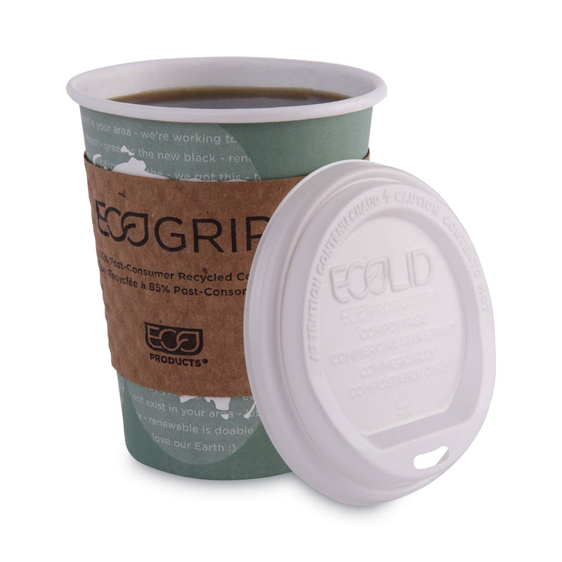 Eco-Products World Art Renewable and Compostable Hot Cups, 12 oz, Gray, 50/Pack