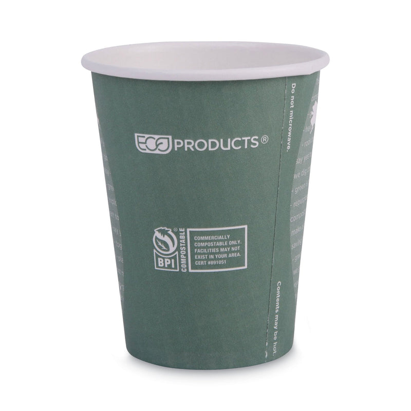Eco-Products World Art Renewable and Compostable Hot Cups, 12 oz, Gray, 50/Pack