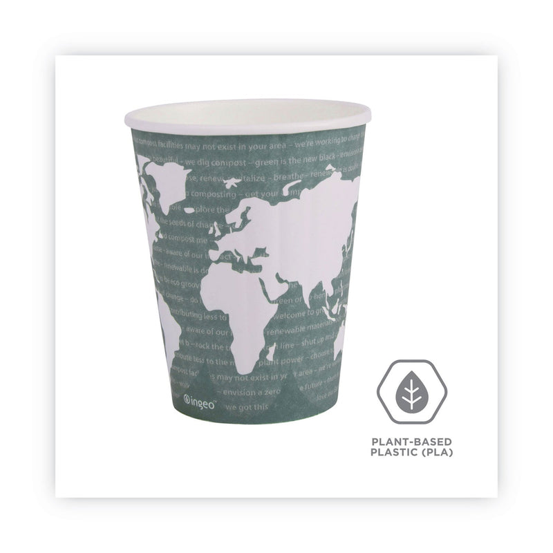 Eco-Products World Art Renewable and Compostable Insulated Hot Cups, PLA, 12 oz, 40/Packs, 15 Packs/Carton
